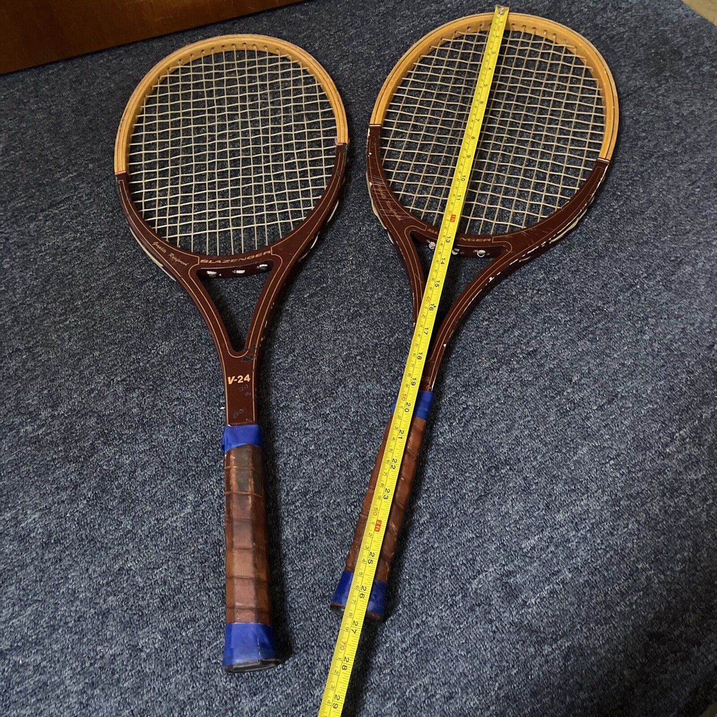 2x Vintage Slazenger Tennis Racquet Guillermo Vilas V-24 Wooden