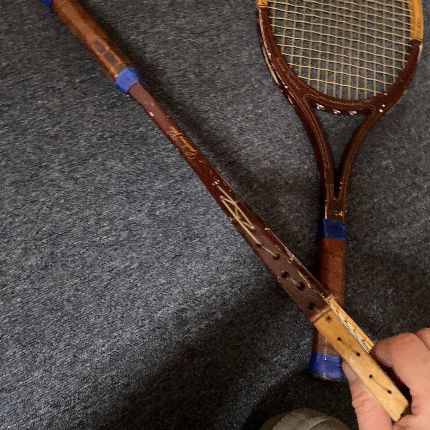 2x Vintage Slazenger Tennis Racquet Guillermo Vilas V-24 Wooden