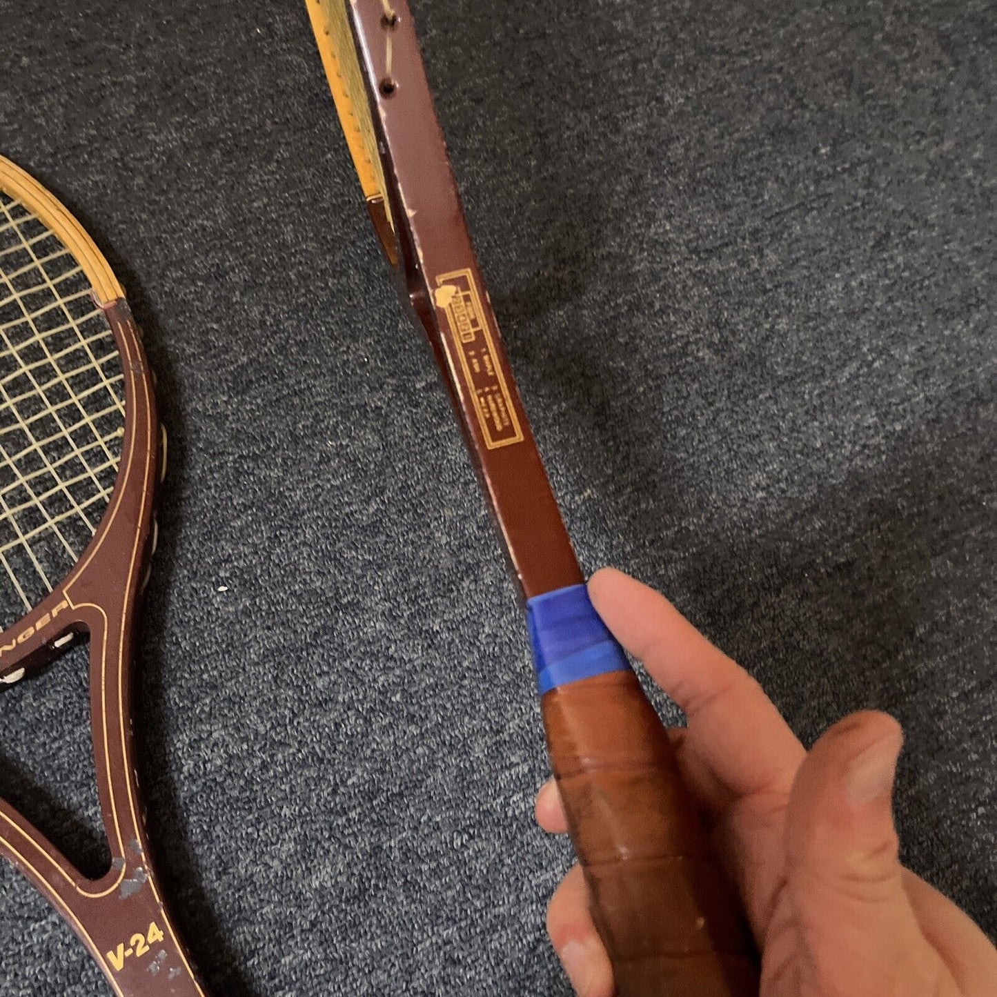 2x Vintage Slazenger Tennis Racquet Guillermo Vilas V-24 Wooden