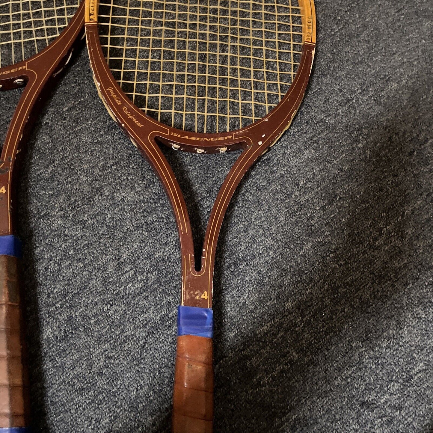 2x Vintage Slazenger Tennis Racquet Guillermo Vilas V-24 Wooden