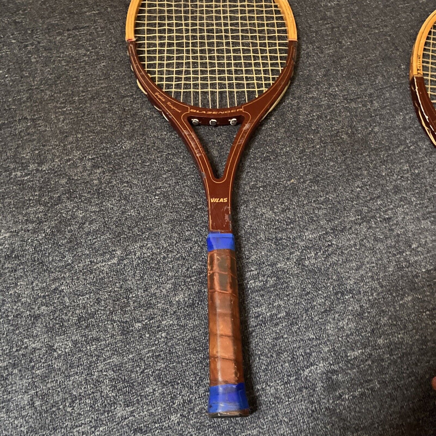 2x Vintage Slazenger Tennis Racquet Guillermo Vilas V-24 Wooden