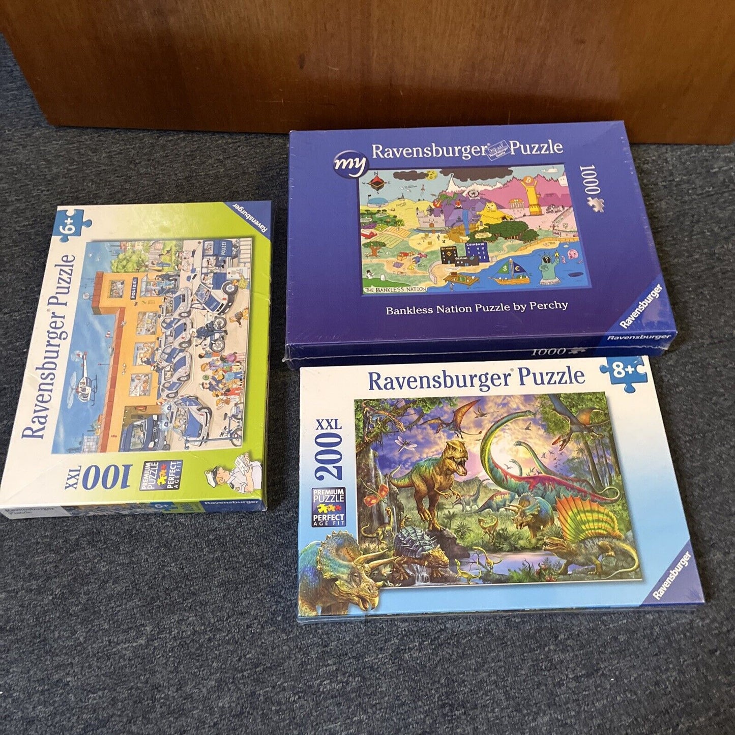 3x *New Sealed* Ravensburger Jigsaw Puzzle: Realm of the Giant, Police, Bankless
