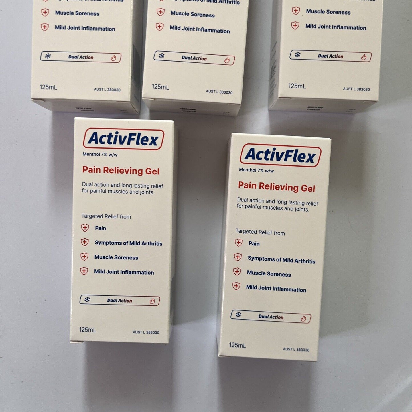 5 Pack - ActivFlex Pain Relieving Gel 125ml (Flexall 454 Alternative) Menthol 7%