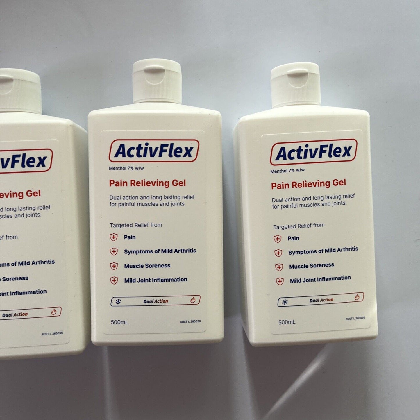 3 Pack - ActivFlex Pain Relieving Gel 500ml (Flexall 454 Alternative) Menthol 7%