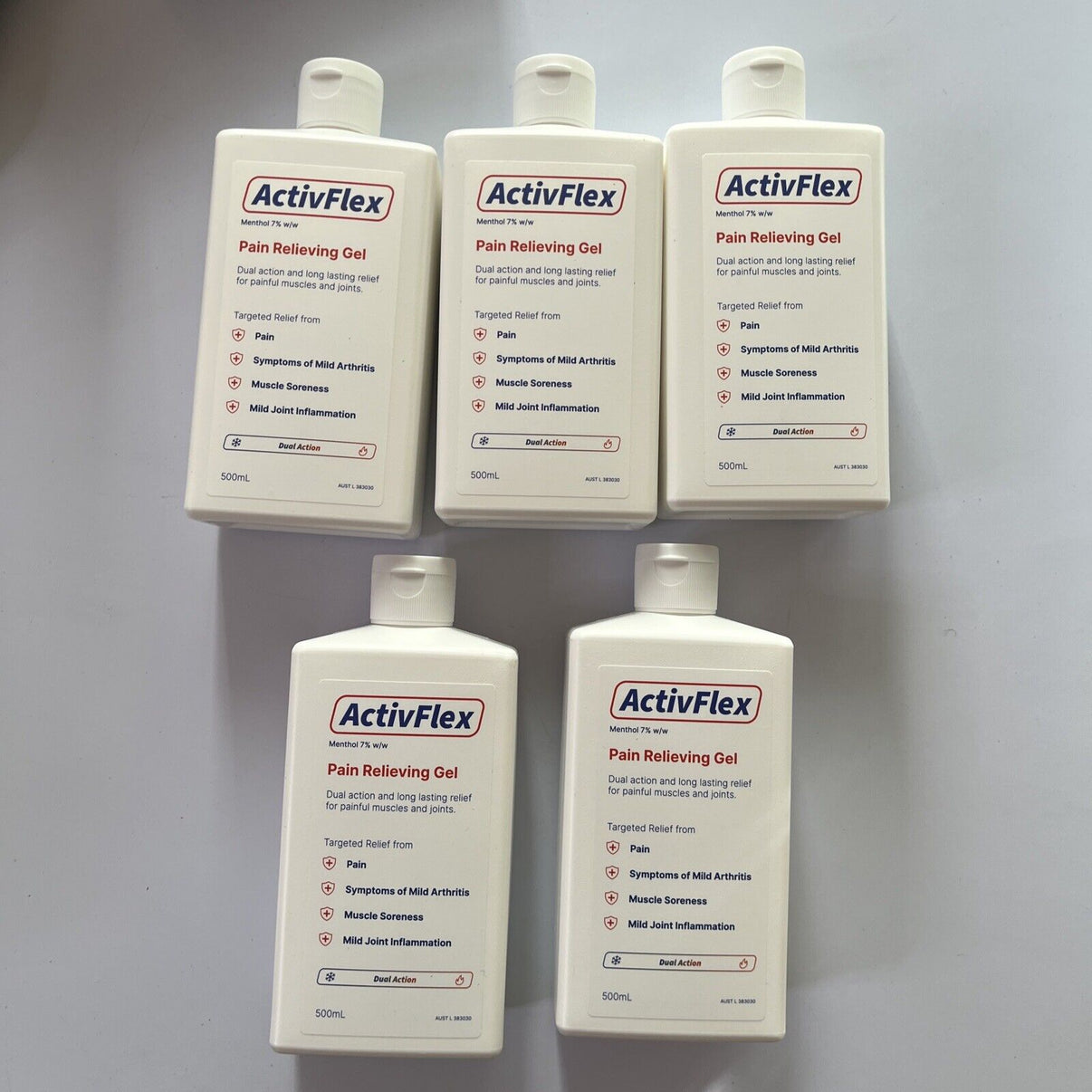 5 Pack ActivFlex Pain Relieving Gel 500ml (Flexall 454 Alternative