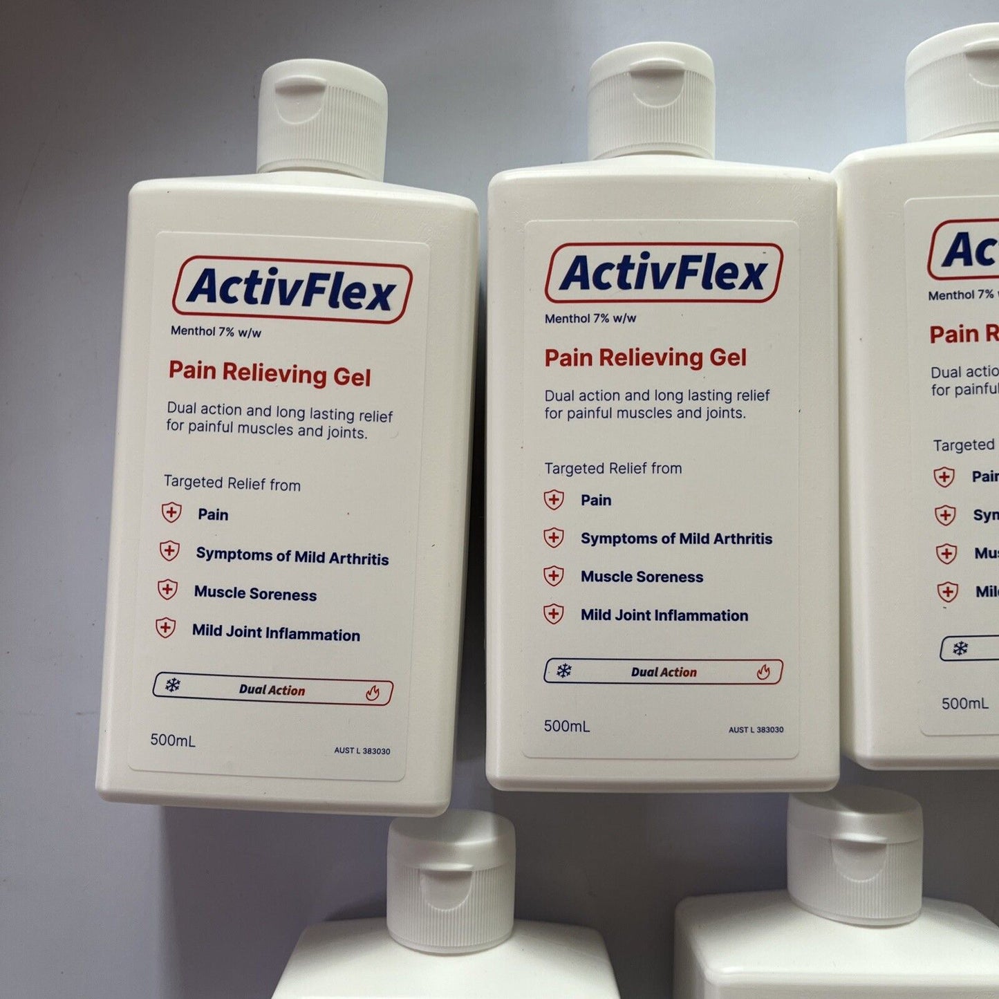 5 Pack - ActivFlex Pain Relieving Gel 500ml (Flexall 454 Alternative) Menthol 7%