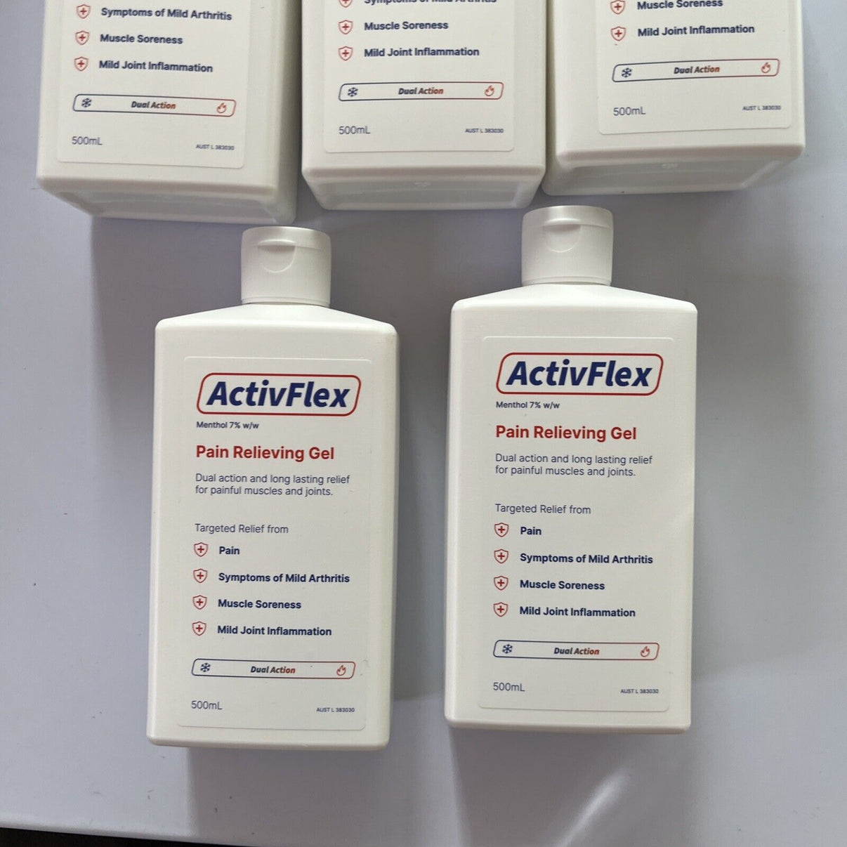 5 Pack ActivFlex Pain Relieving Gel 500ml (Flexall 454 Alternative