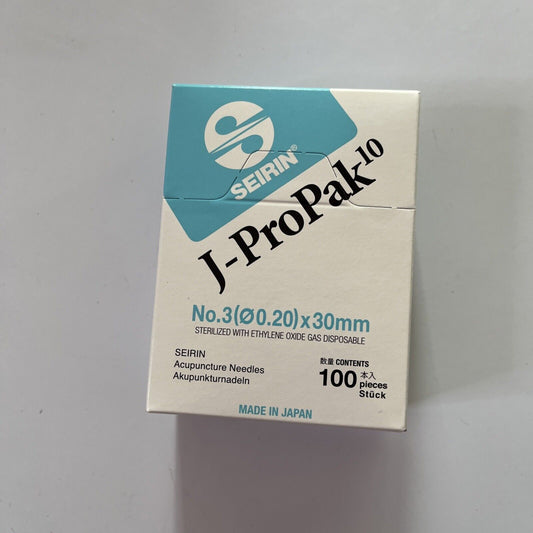 *New* Seirin Acupuncture Needles J-ProPak 10 - No.3 0.20x30 100pcs Made In Japan