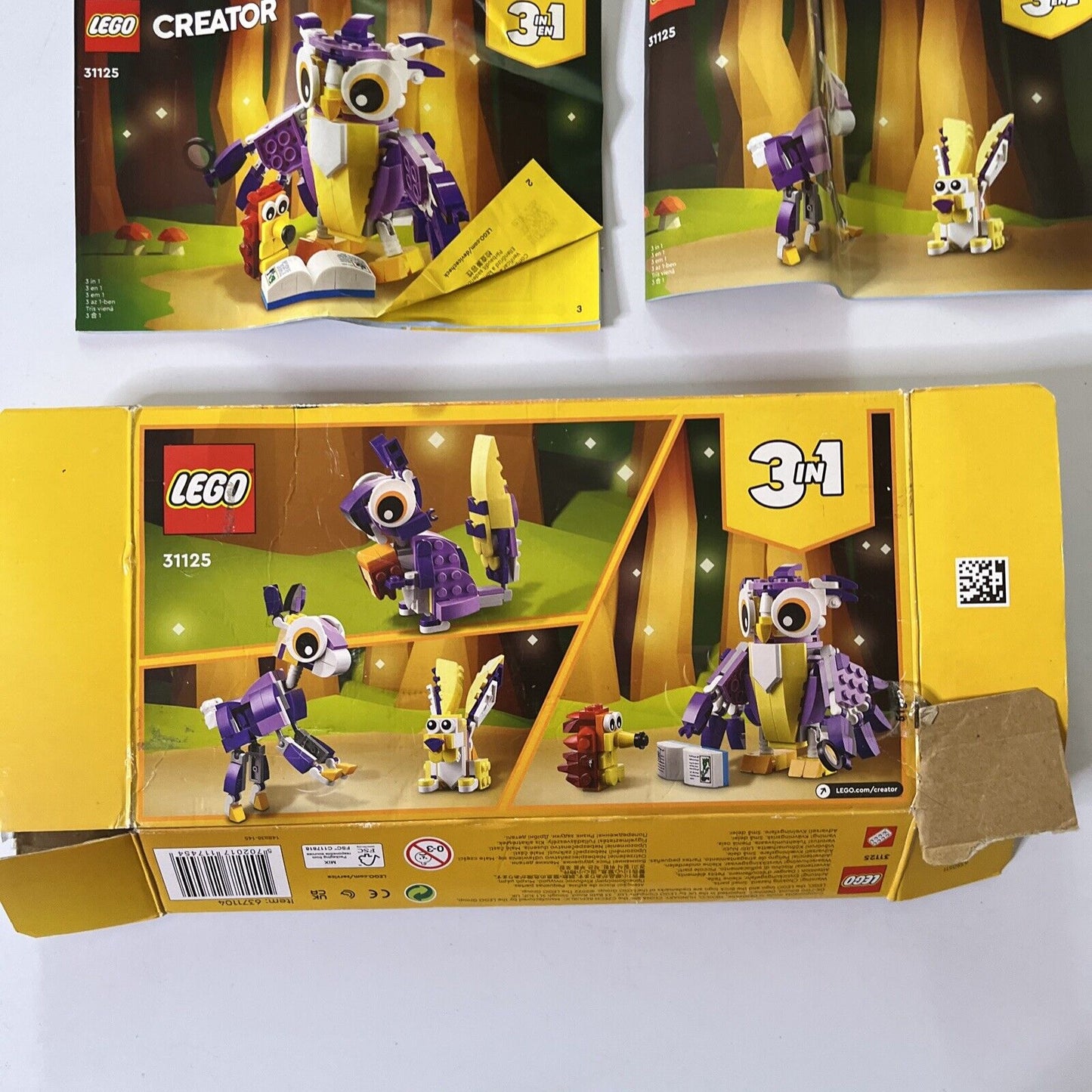 LEGO CREATOR: Fantasy Forest Creatures (31125) *Box And Manual Only