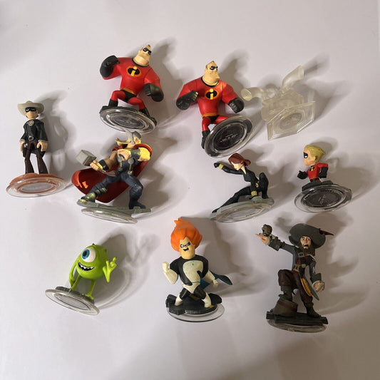 10x Disney Infinity Action Figures: Syndrome, Dash, Lone Ranger, Mike Wazowski