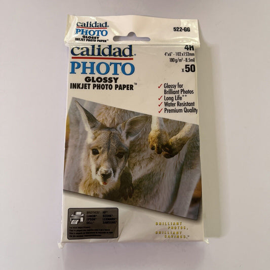 Calidad Photo Glossy Inkjet Photo Paper x50 Sheets 4x6" 180g/m2