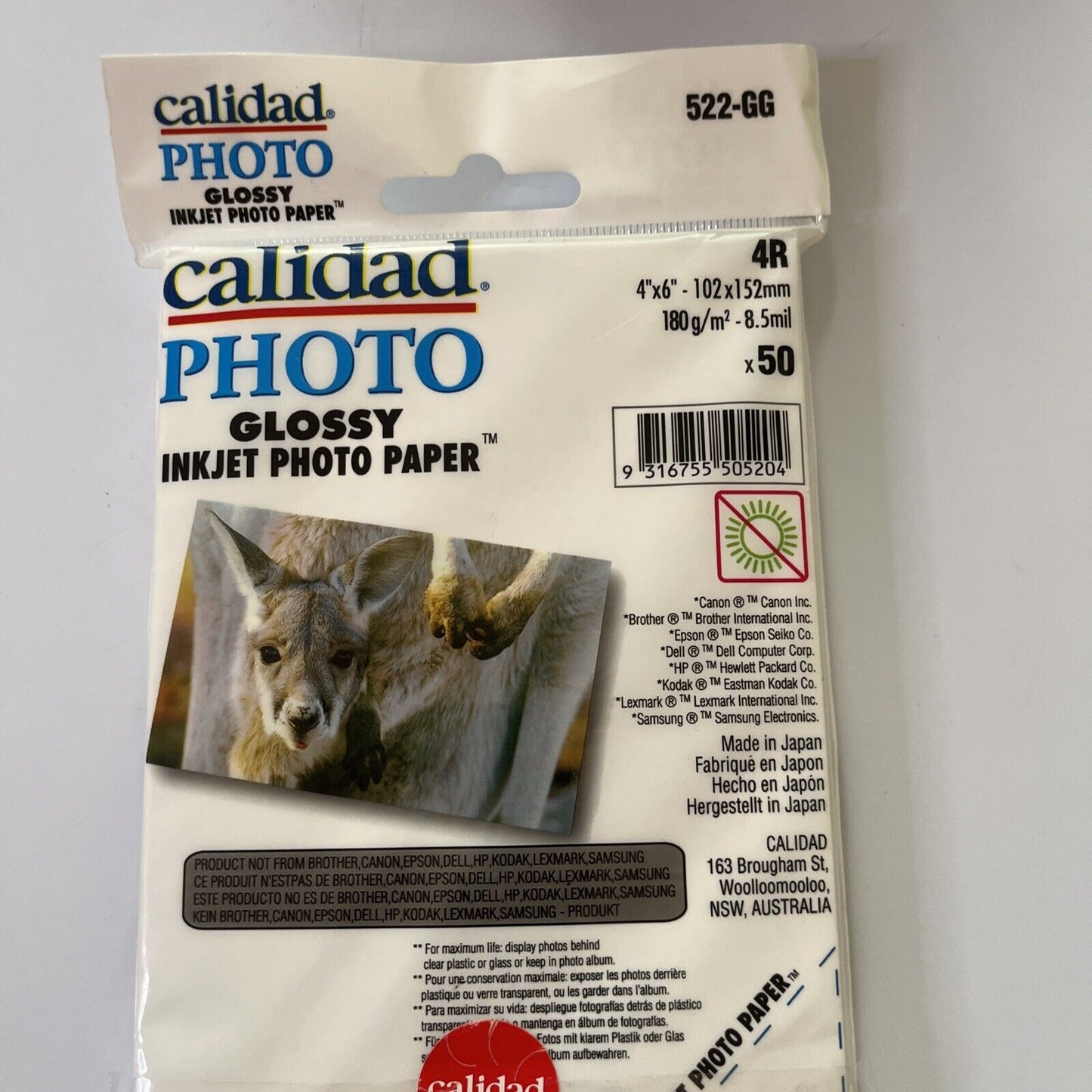 Calidad Photo Glossy Inkjet Photo Paper x50 Sheets 4x6" 180g/m2