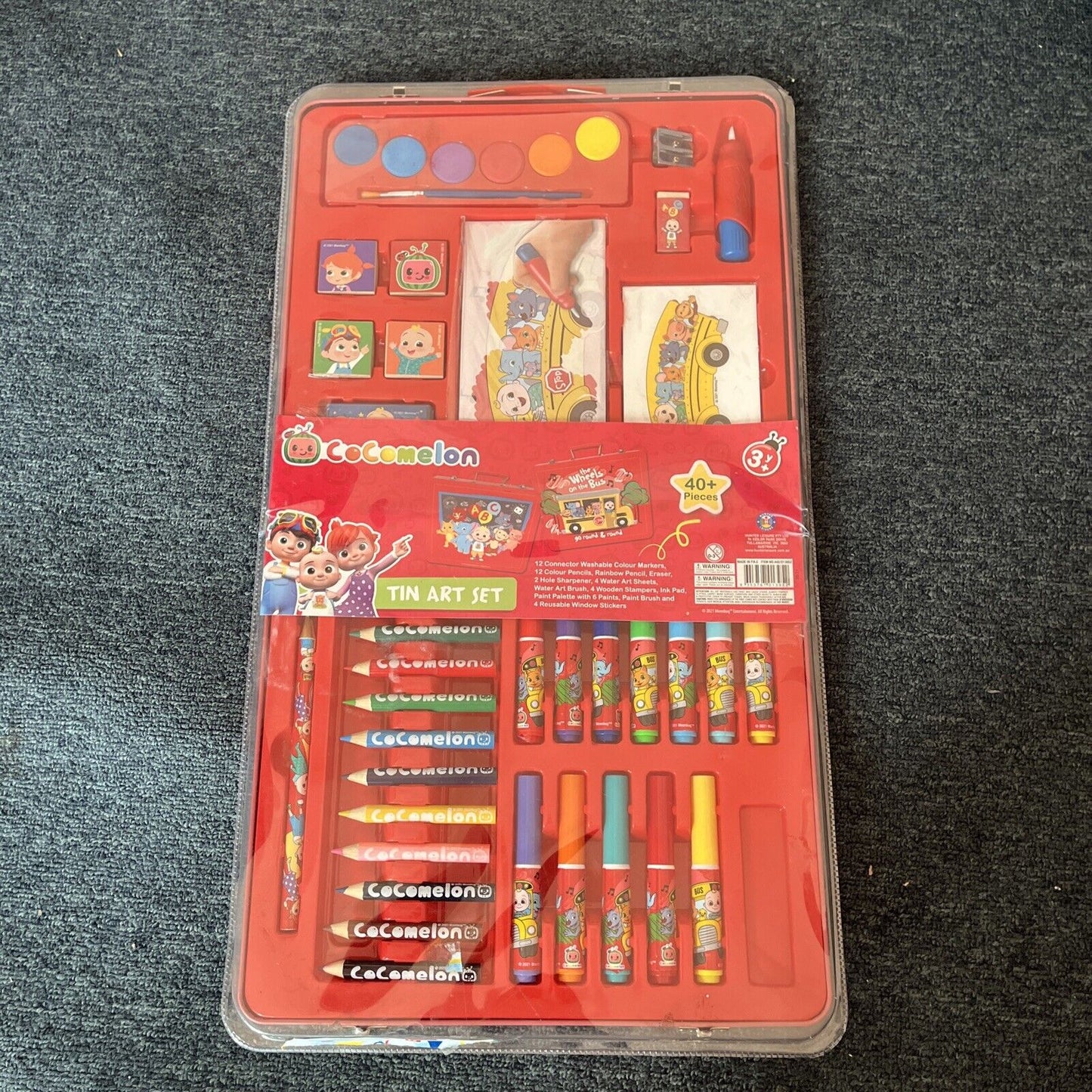 Cocomelon Tin Art Set 40+ Pieces