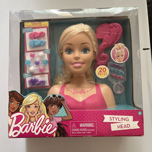 Barbie Styling Head Doll 8" - Create Your Own Barrettes 20-Pieces 2017