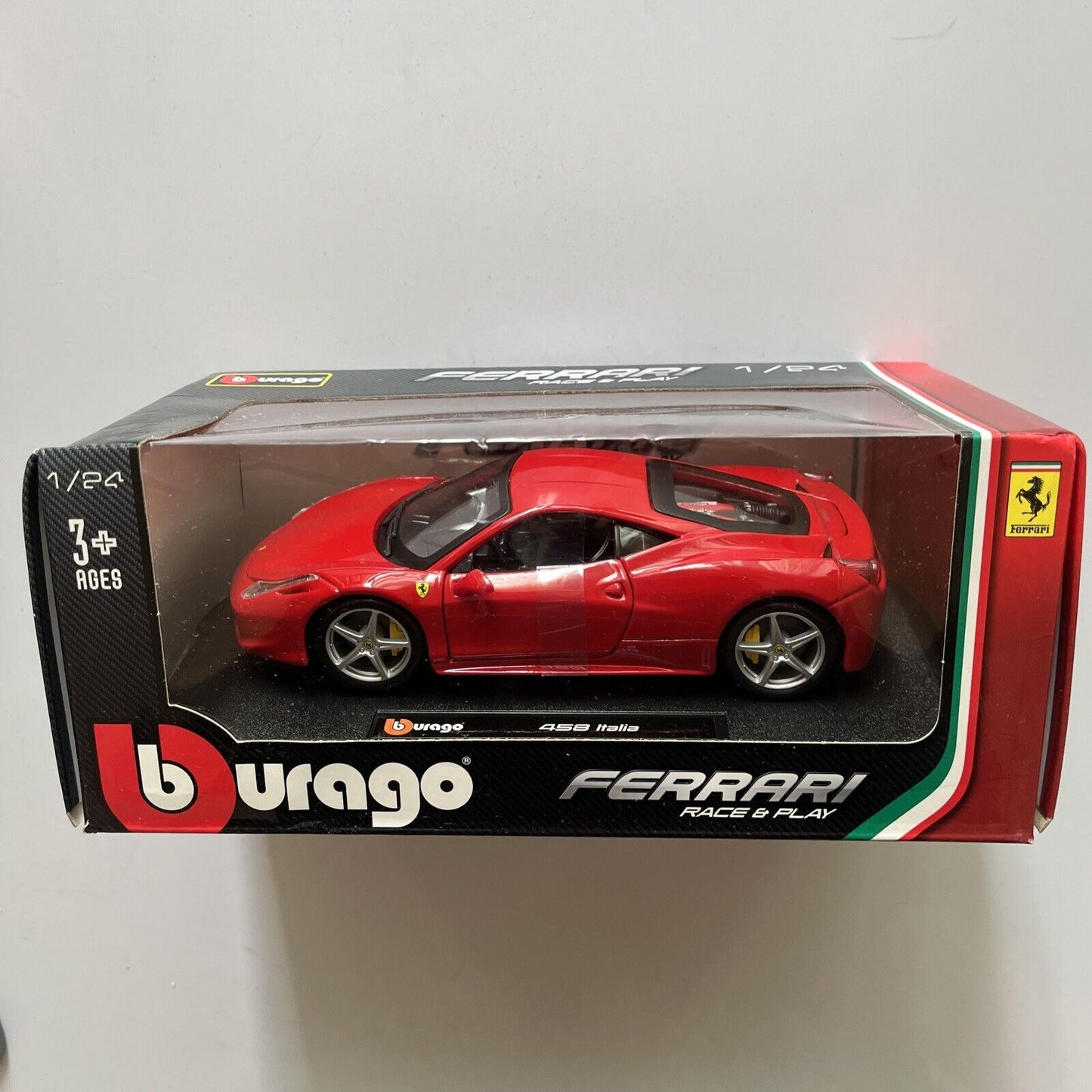 Bburago 1:24 Ferrari Race & Play 458 Italia Car Diecast Vehicle Kids Toys 3y+ RD