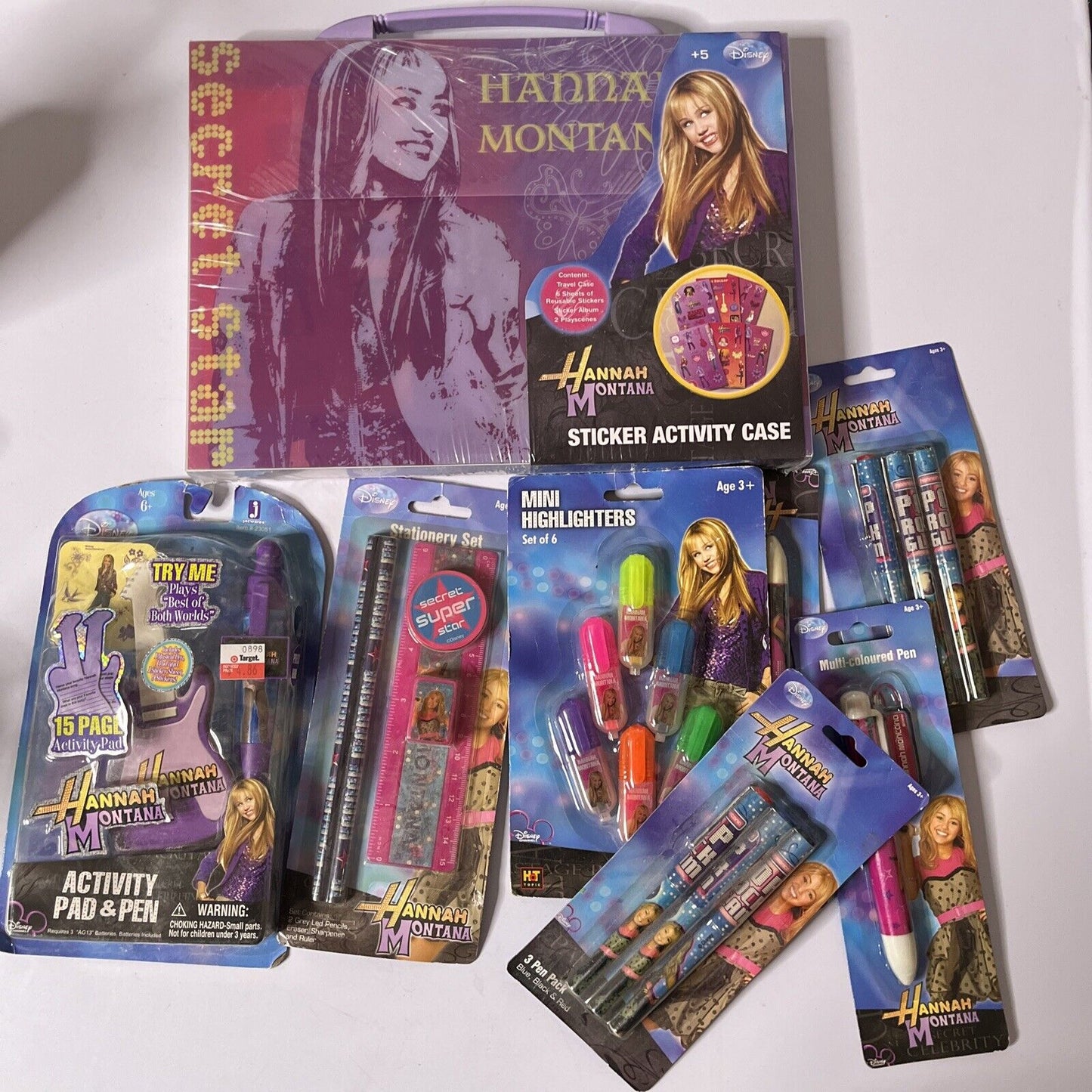 *New* Hannah Montana: Sticker Activity Case, Pad, Pen, Stationary Pack,