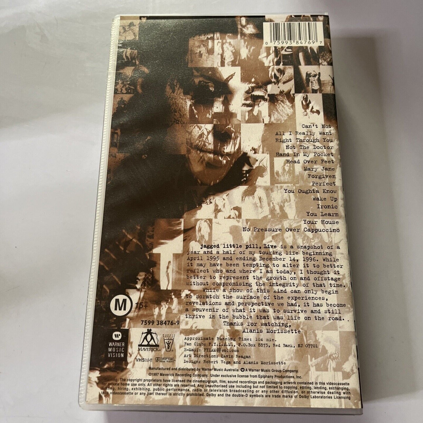 Alanis Morissette - Jagged Little Pill Live (VHS, 1997) PAL