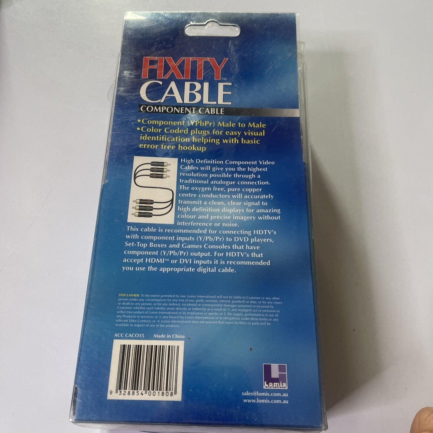Fixity Cable - Gold Plated Component 1.5m Cable RCA Male To Male