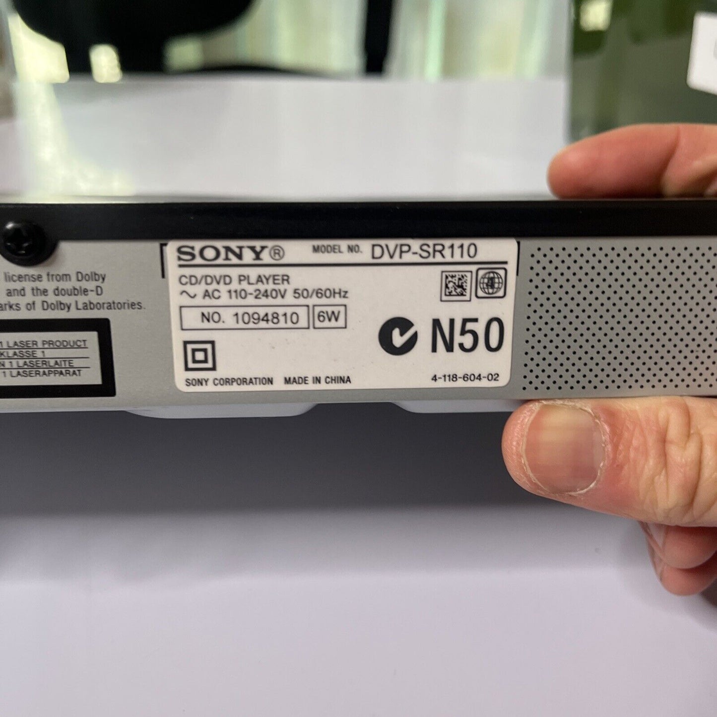 Sony CD/DVD Player DVP-SR110 *No Remote*