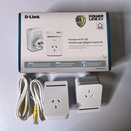 D-Link DHP-P309AV Powerline AV500 Passthrough Network Starter Kit
