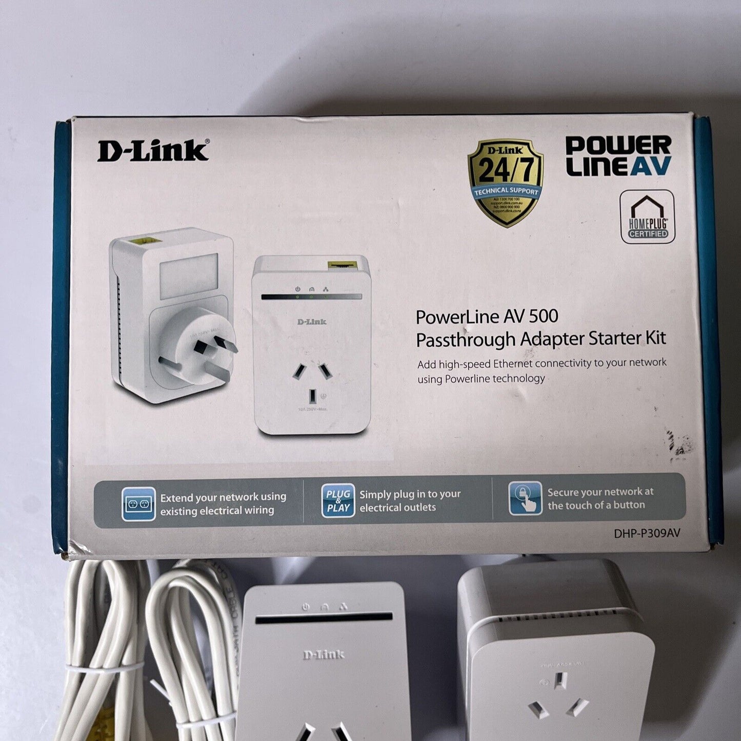 D-Link DHP-P309AV Powerline AV500 Passthrough Network Starter Kit