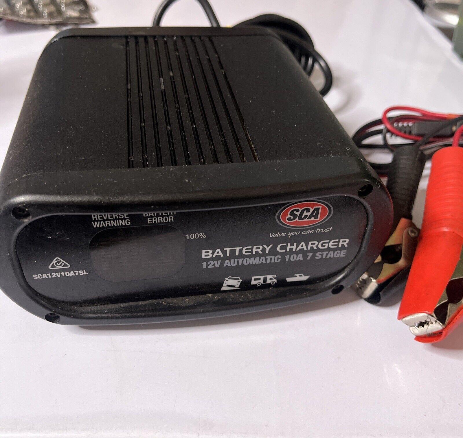 Sca Microprocessor Controlled Battery Charger SCA Battery Charger 12V Automatic 10A 7 Stage SCA12V10A8SL – Retro Unit