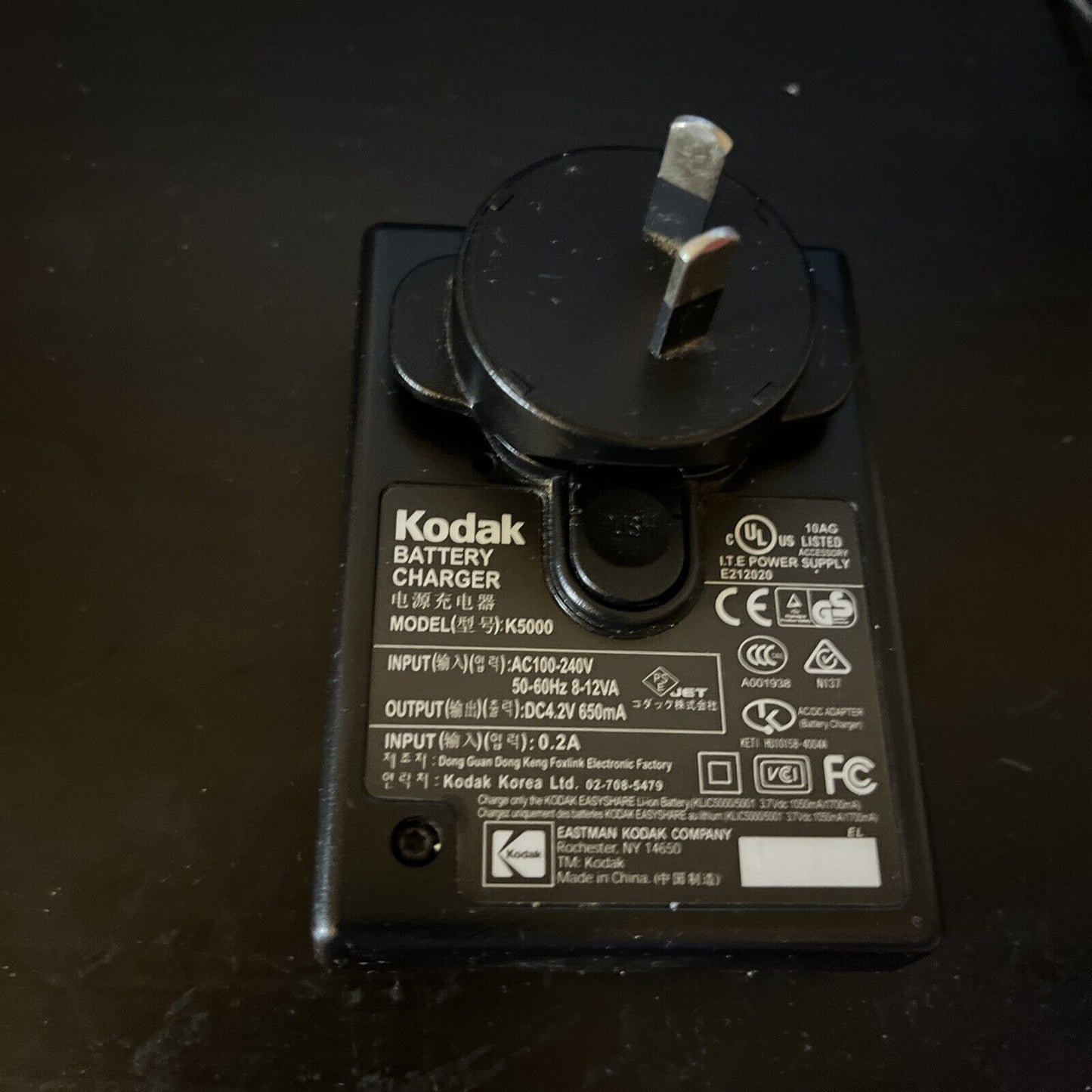 Genuine Kodak Li-Ion Rapid Battery Charger Model K5000