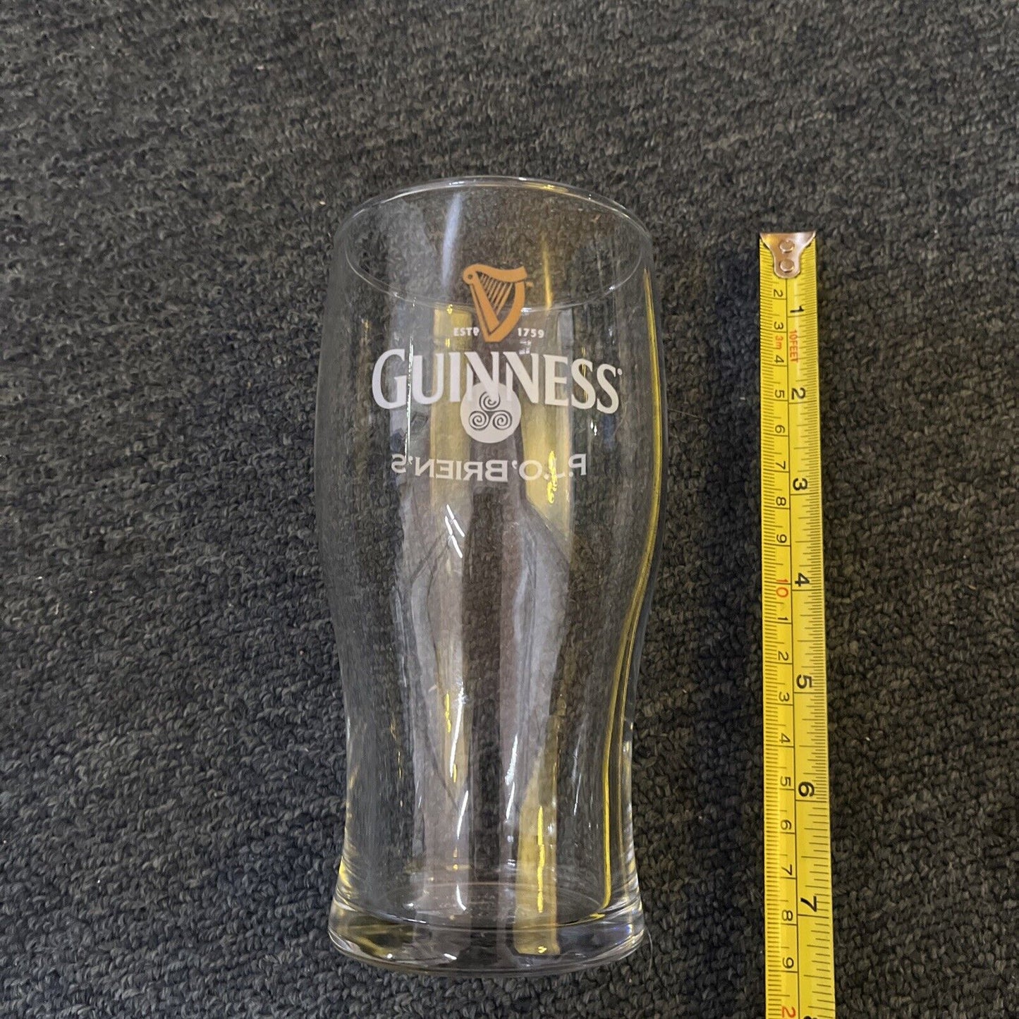 4x Guinness P.J. O'Brien's Beer Glass 560ml ARC