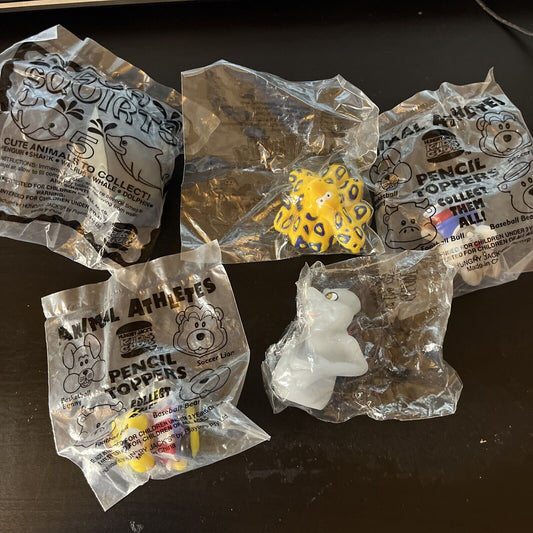 5x Hungry Jack's Toys - Whale, Snake, Basketball Bunny, Fatso, Soccer Lion