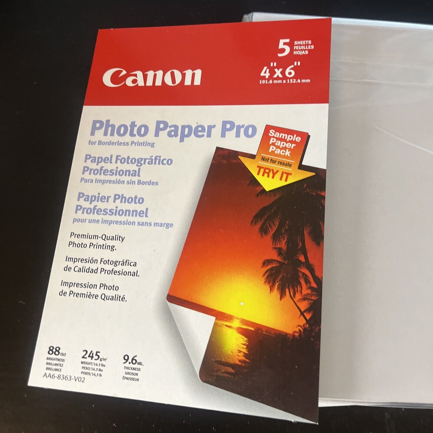 5x Canon Genuine Photo Paper Plus Glossy 4x6" 10x15cm 240 Sheets 245gm