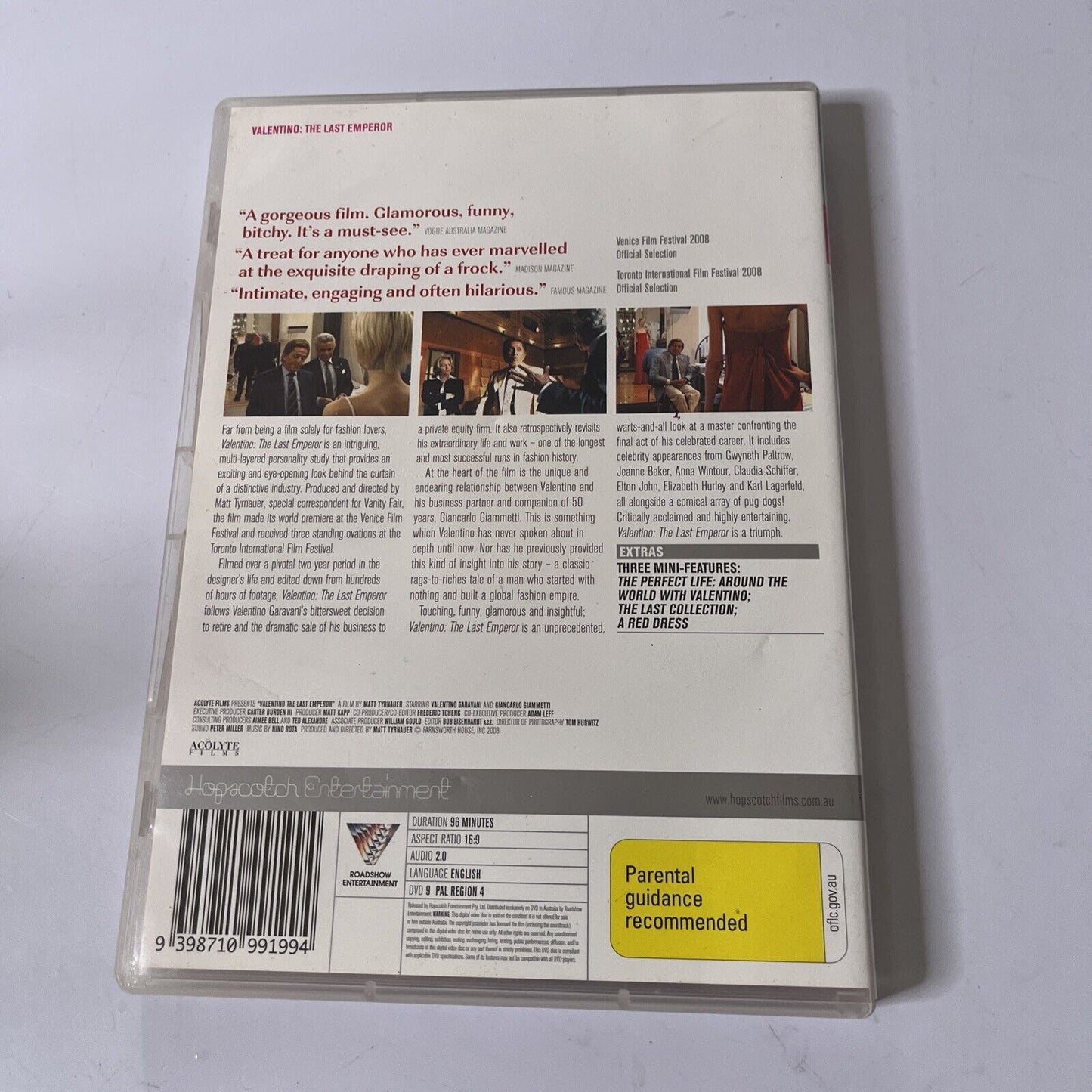 Valentino - The Last Emperor (DVD, 2009) Valentino, Giancarlo Giammetti Region 4