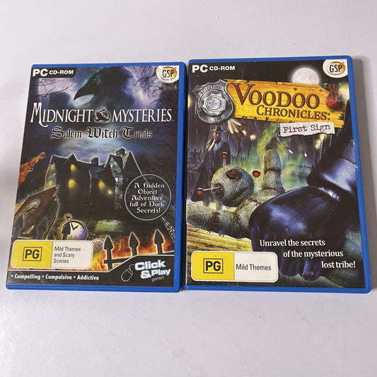 Voodoo Chronicles: First Sign / Midnight Mysteries Salem Witch Trials PC CDROM