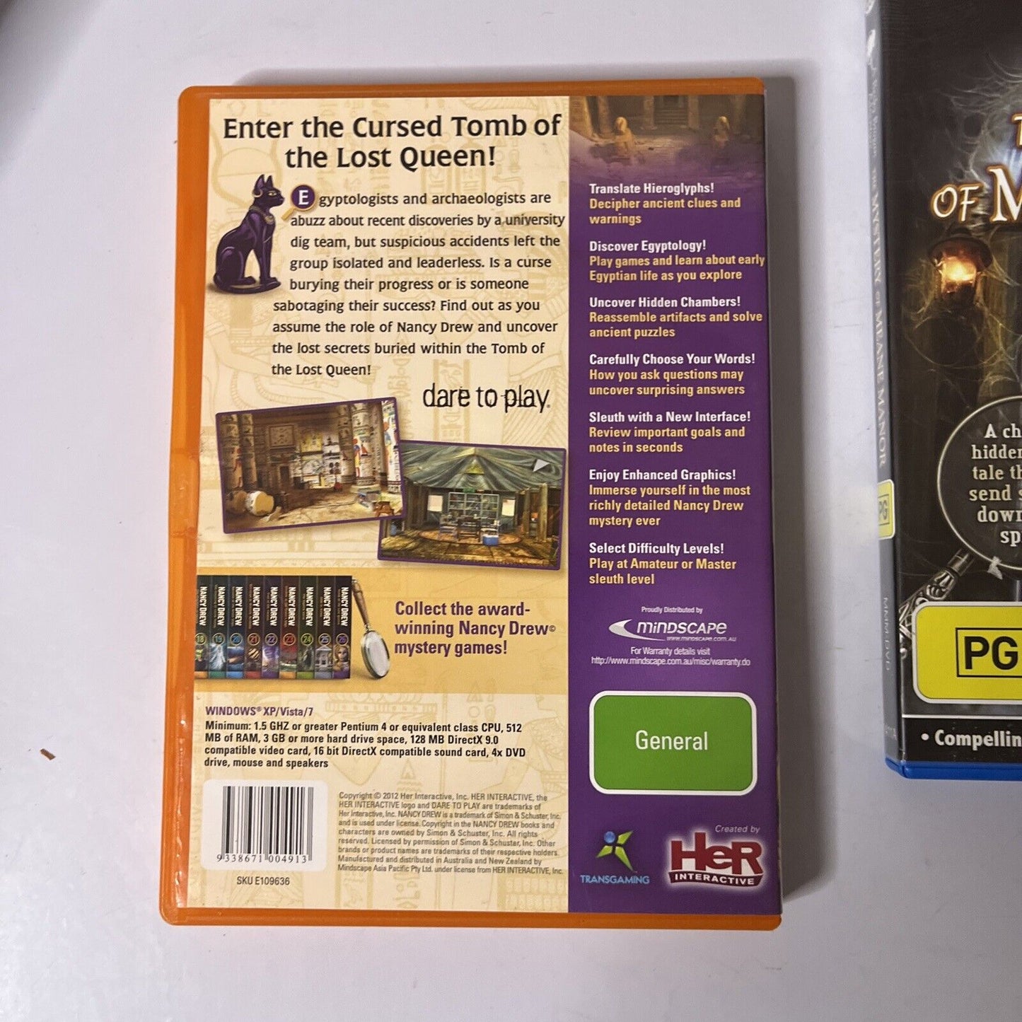Nancy Drew: Tomb Of The Lost Queen / The Mystery Of Meane Manor PC Hidden Object
