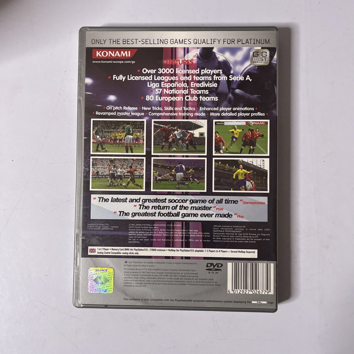 Pro Evolution Soccer 4 Platinum Sony PlayStation 2 PS2 2004 PAL