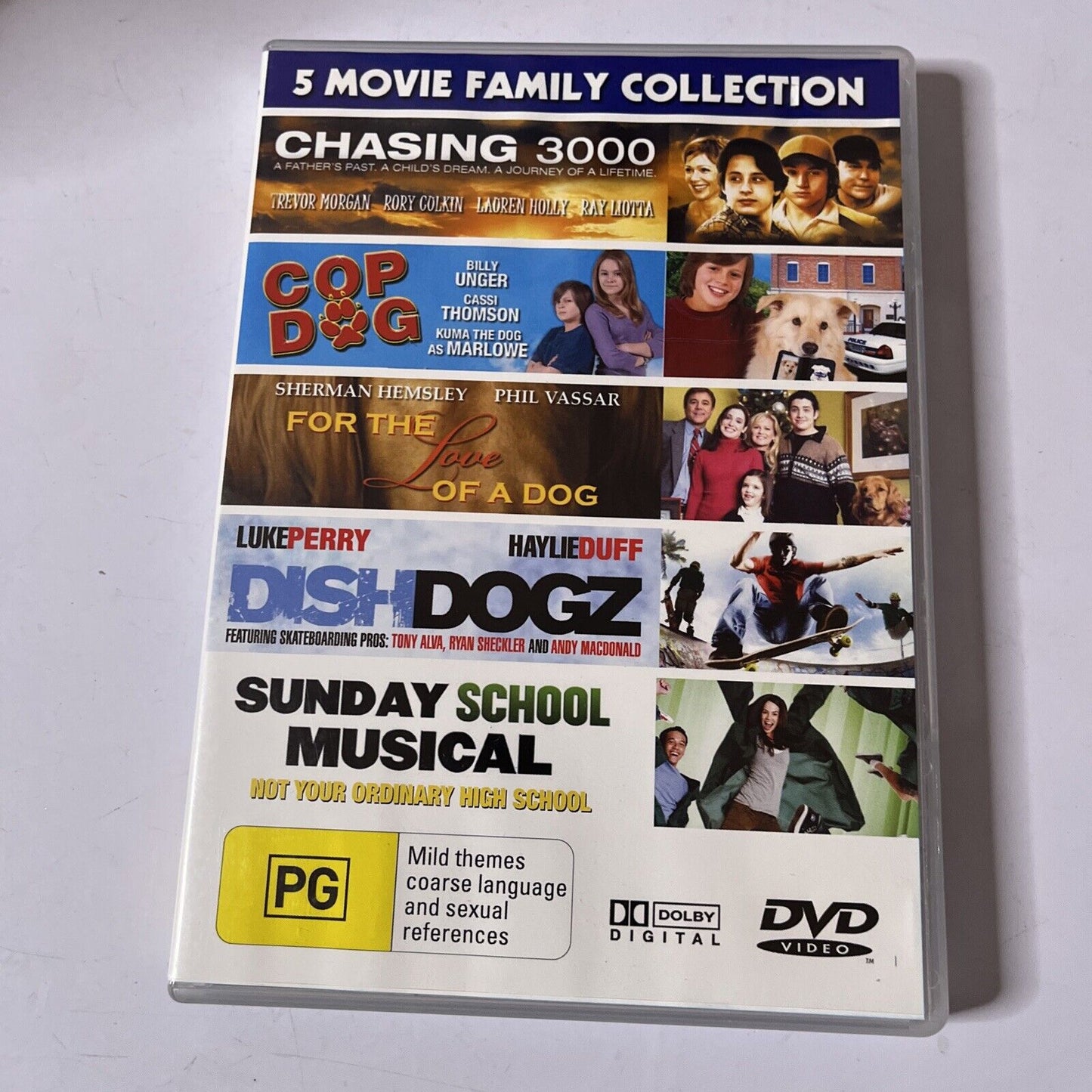 Chasing 3000, Cop Dog, For The Love Of Dog, Dish Dogz, Sunday School Musical DVD