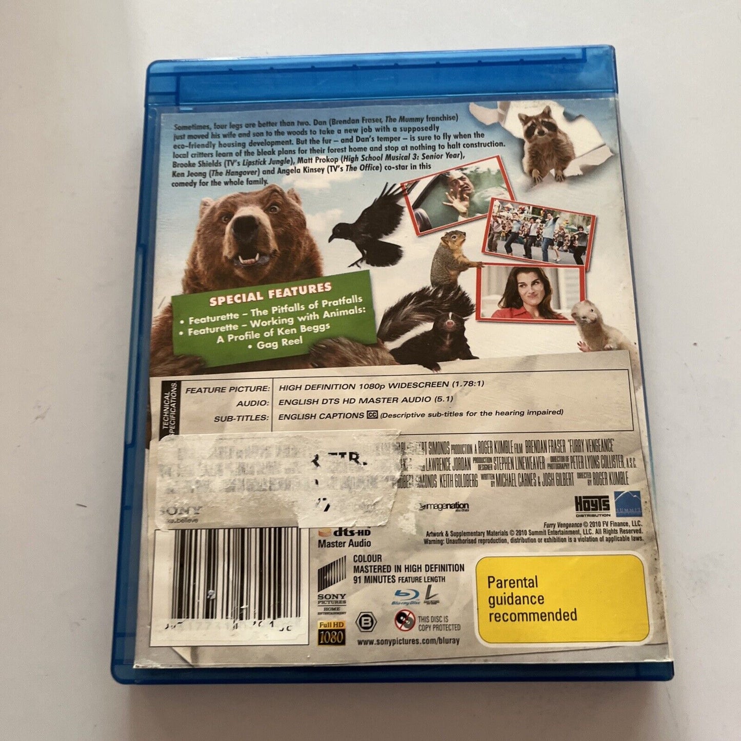 Furry Vengeance (Blu-ray, 2010) Brendan Fraser, Brooke Shields Region B