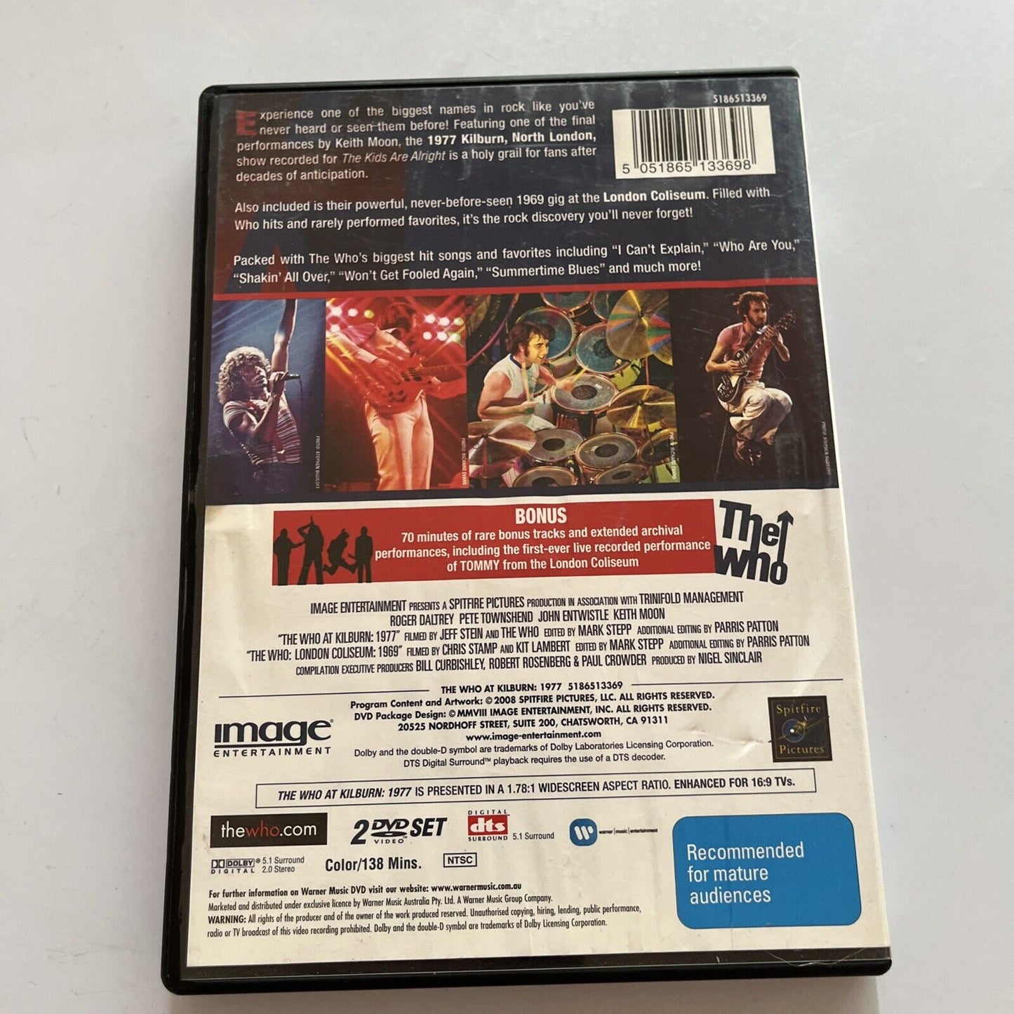 The Who - Live At Kilburn 1977 (DVD, 2008, 2-Disc) All Regions