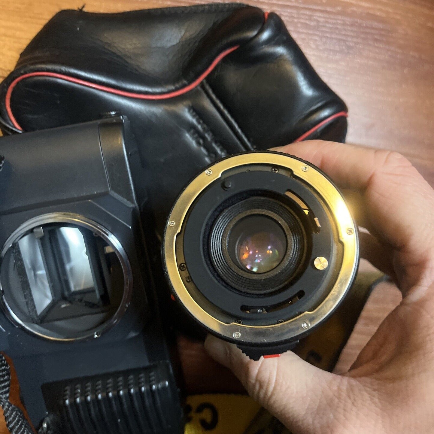 Canon T50 SLR Film Camera & Sigma 1:6.7 Macro Lens *Works ButBroken Battery Lid*