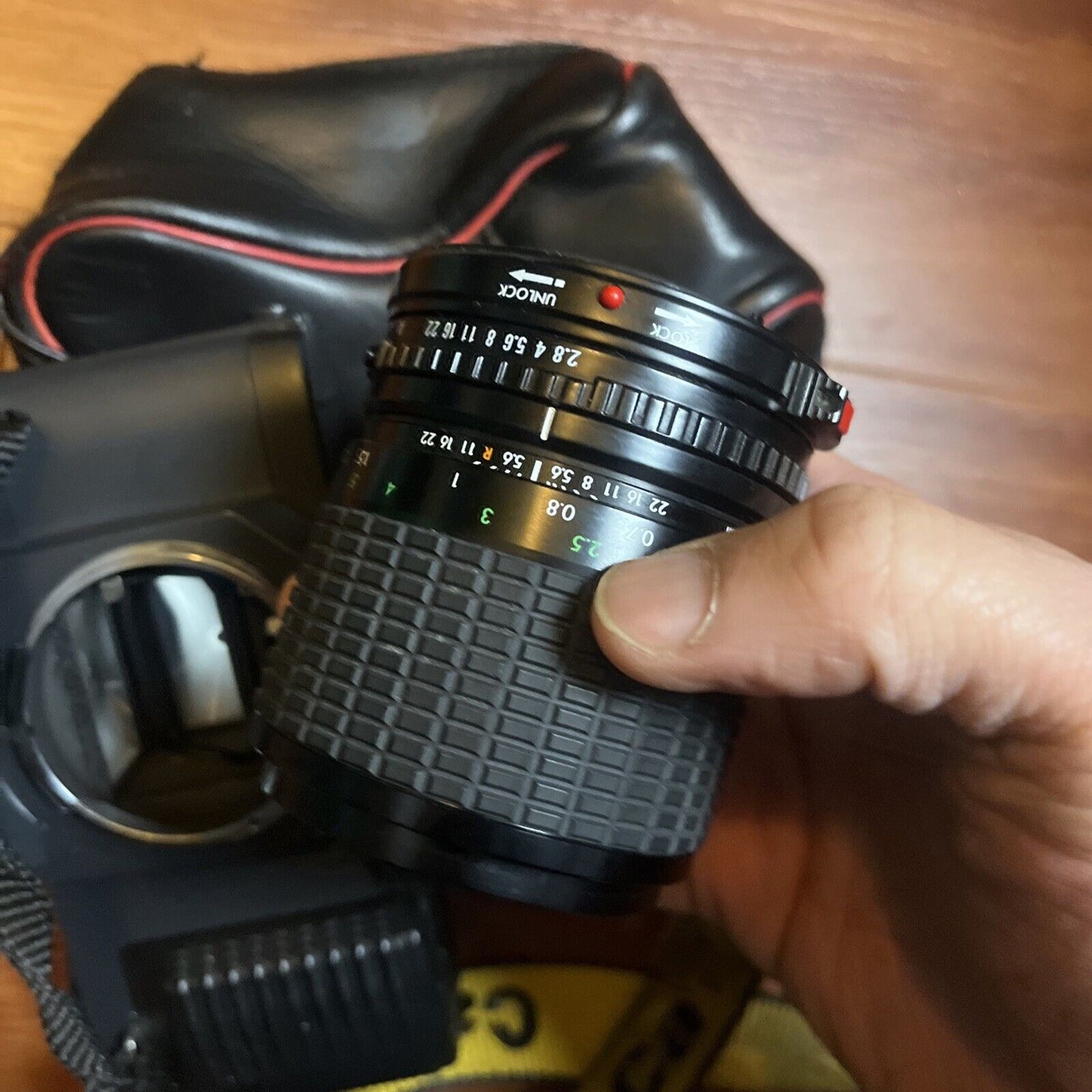 Canon T50 SLR Film Camera & Sigma 1:6.7 Macro Lens *Works ButBroken Battery Lid*