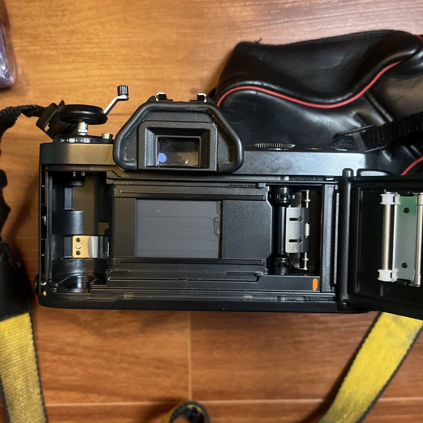 Canon T50 SLR Film Camera & Sigma 1:6.7 Macro Lens *Works ButBroken Battery Lid*