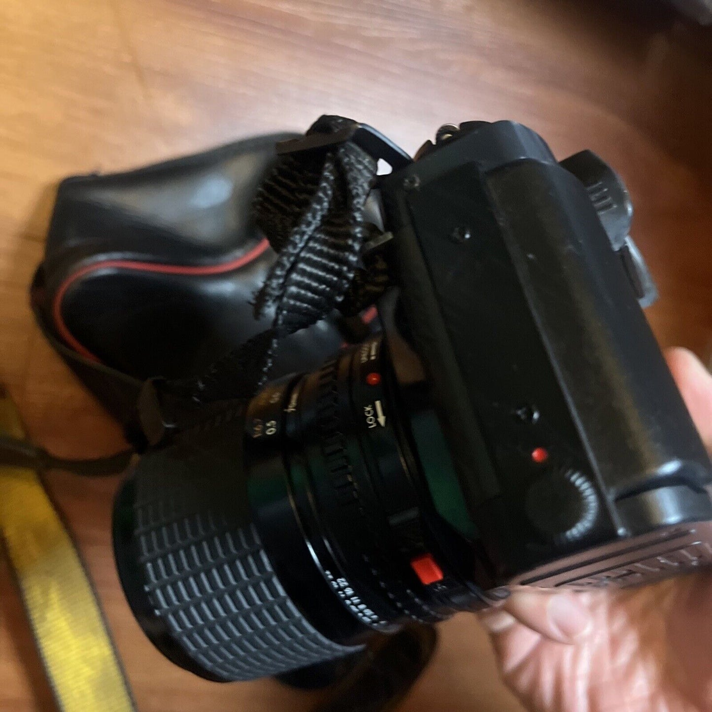 Canon T50 SLR Film Camera & Sigma 1:6.7 Macro Lens *Works ButBroken Battery Lid*