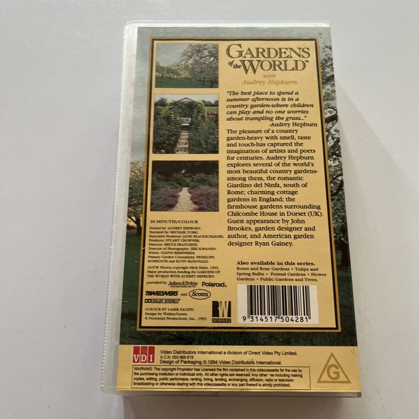 Gardens Of The World With Audrey Hepburn (VHS, 1993) PAL