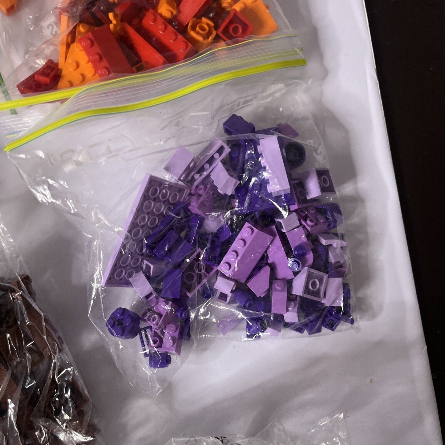 Lego 1.3kg Bulk Lot Green Blue Purple Orange White Pink Brown Black