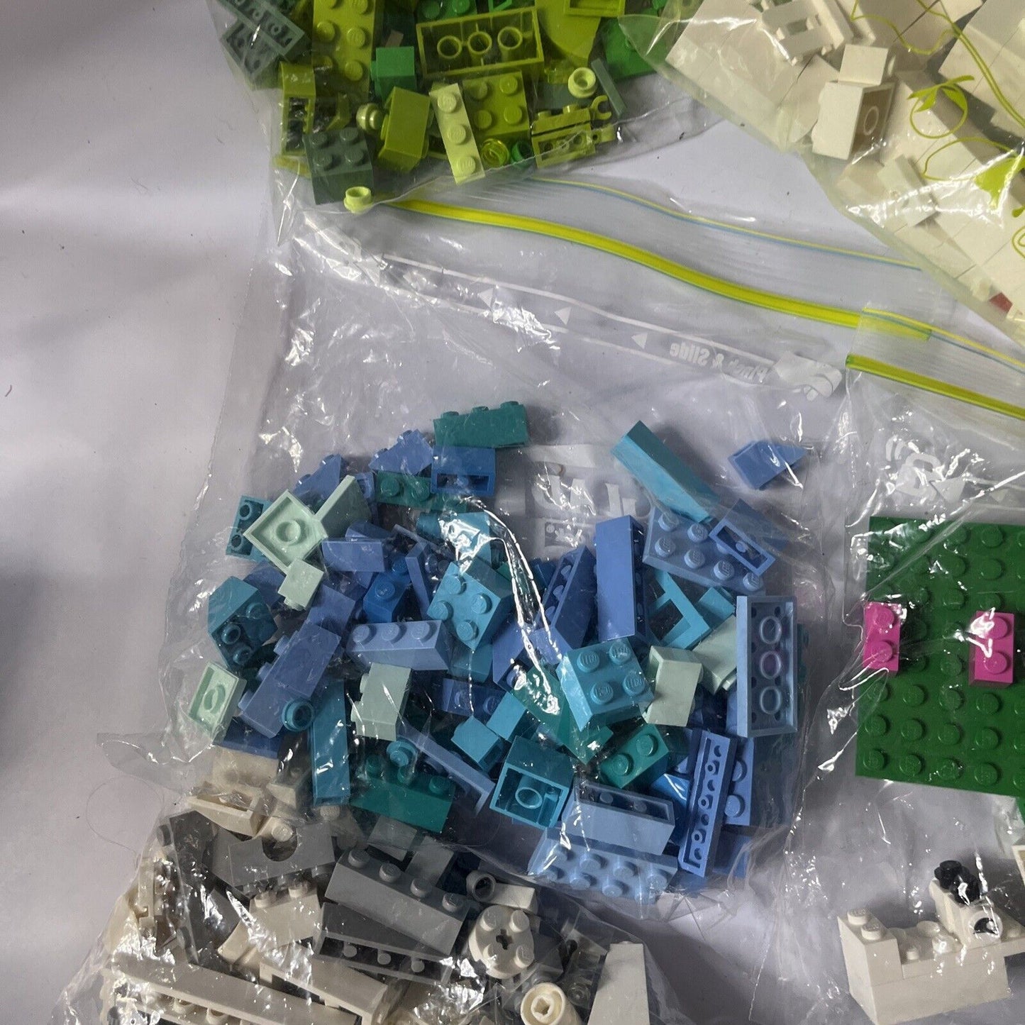 Lego 1.3kg Bulk Lot Green Blue Purple Orange White Pink Brown Black