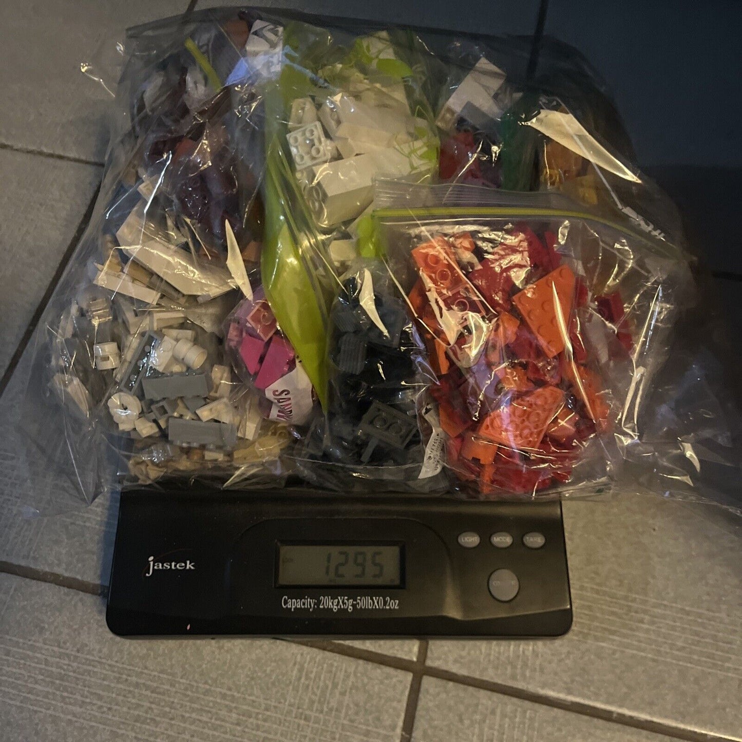 Lego 1.3kg Bulk Lot Green Blue Purple Orange White Pink Brown Black