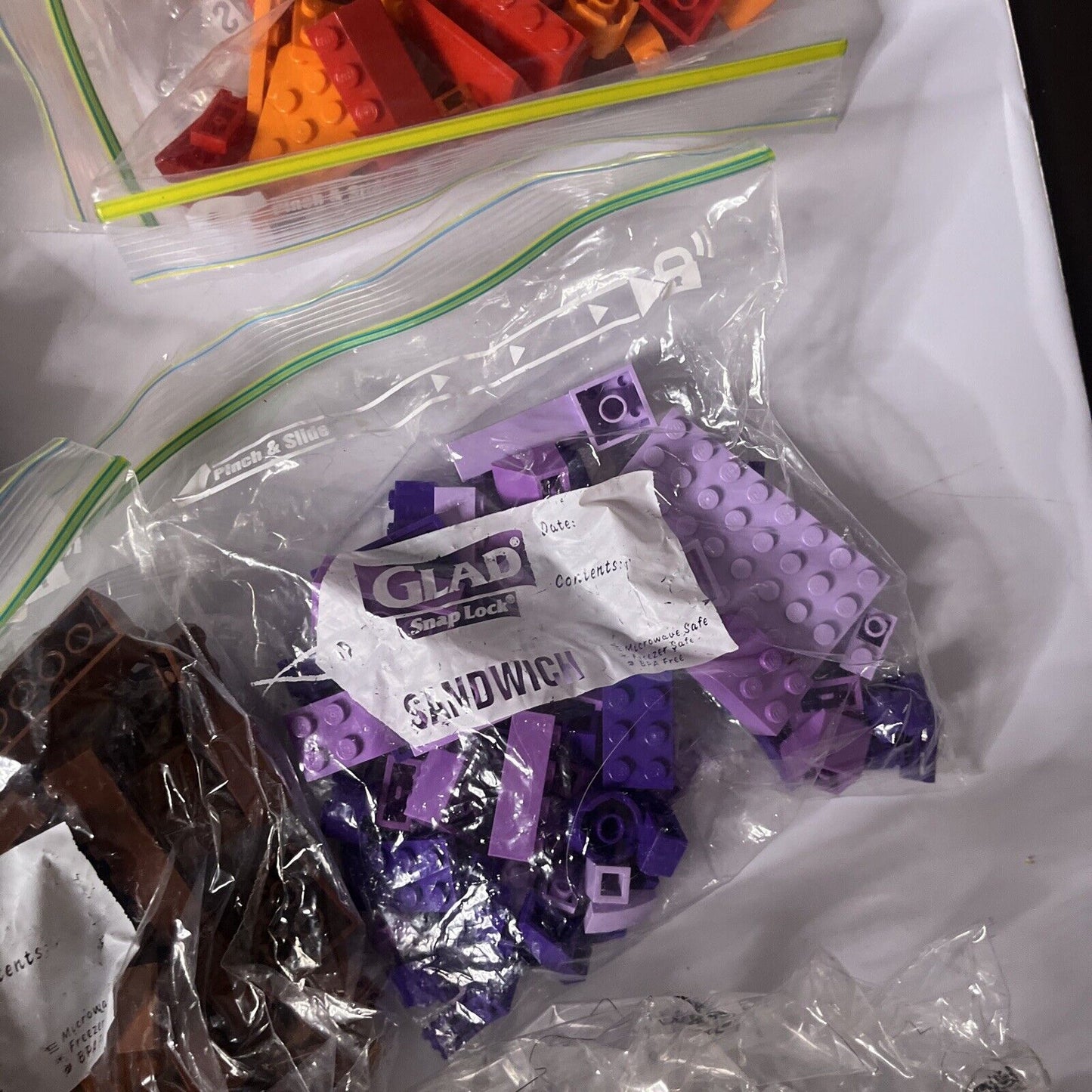 Lego 1.3kg Bulk Lot Green Blue Purple Orange White Pink Brown Black