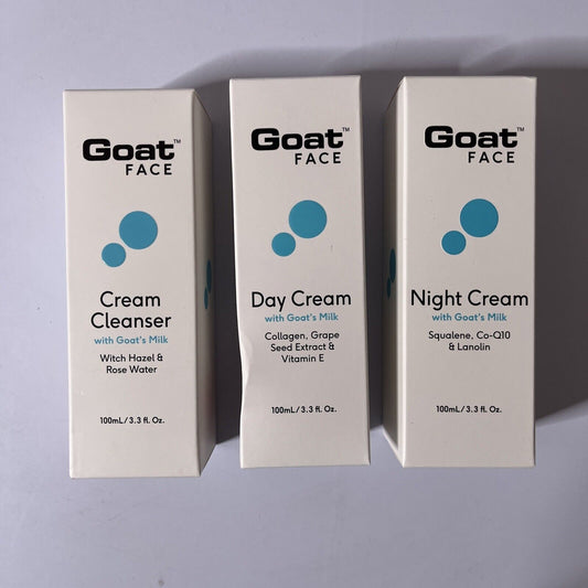 *New* Goat Face Cream Cleanser + Day Cream + Night Cream Made In Australia