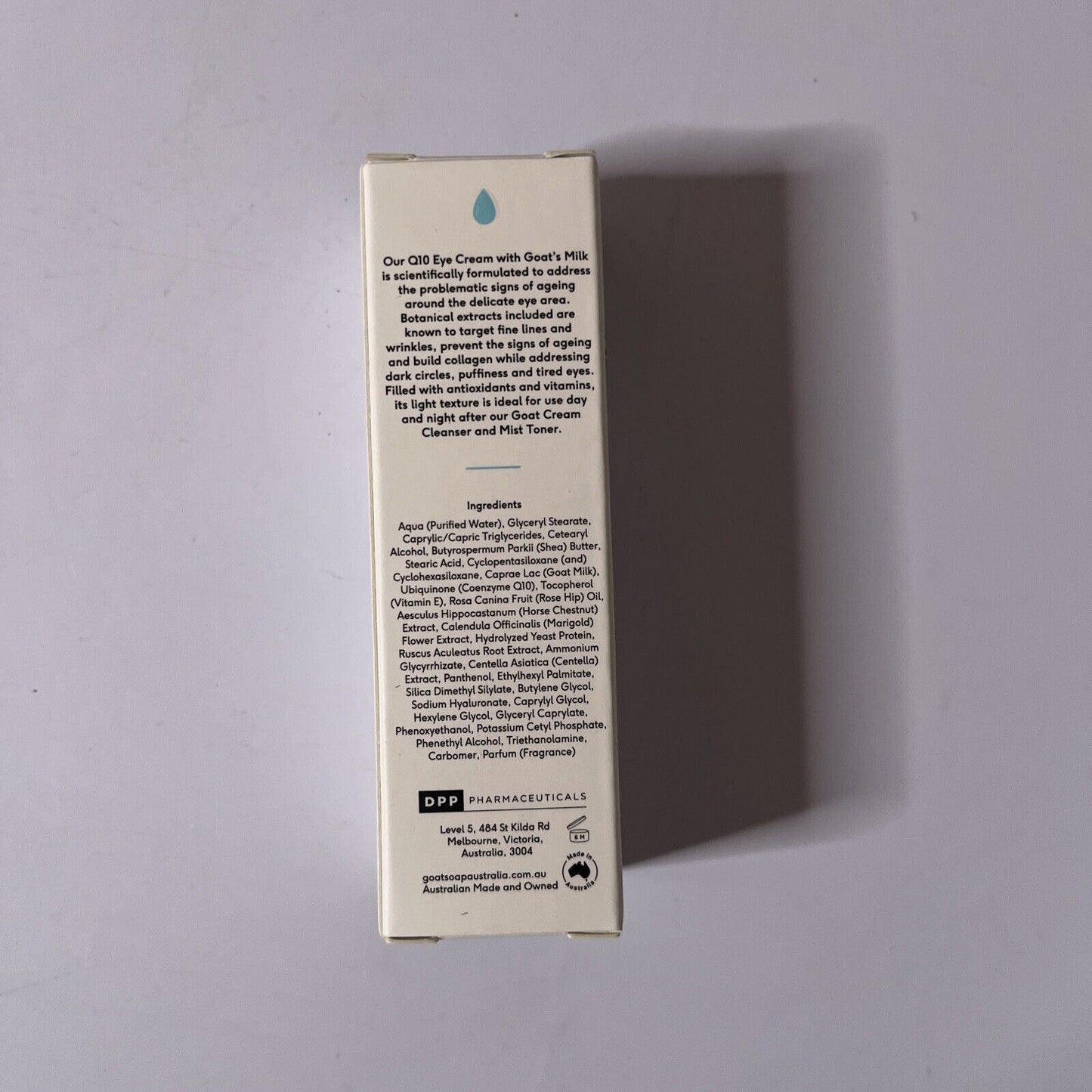 Goat Face Q10 Eye Cream, Rosehip & Vitamin E 30mL 1oz Made In Australia