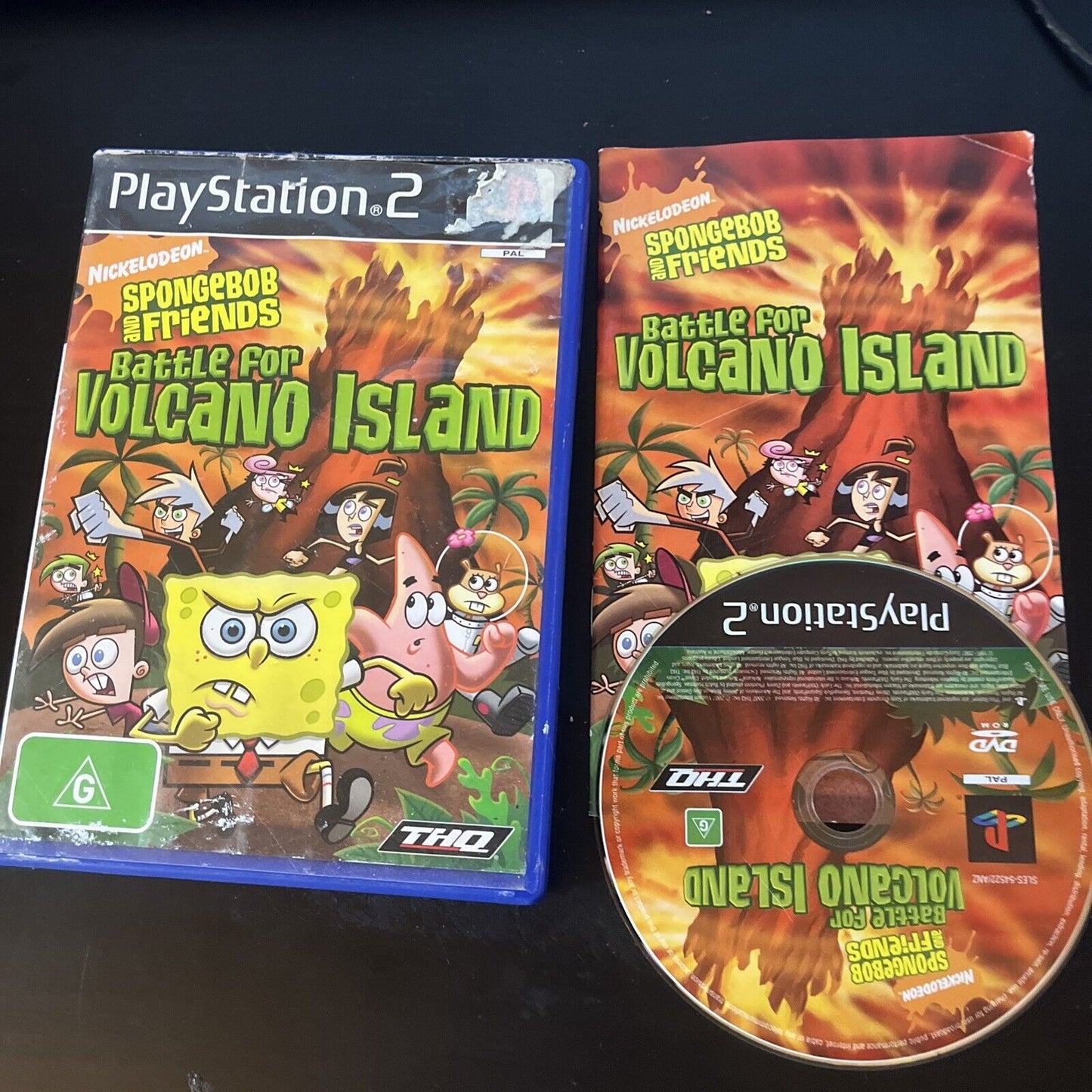 SpongeBob and Friends Battle for Volcano Island Playstation 2 PS2 Manual PAL