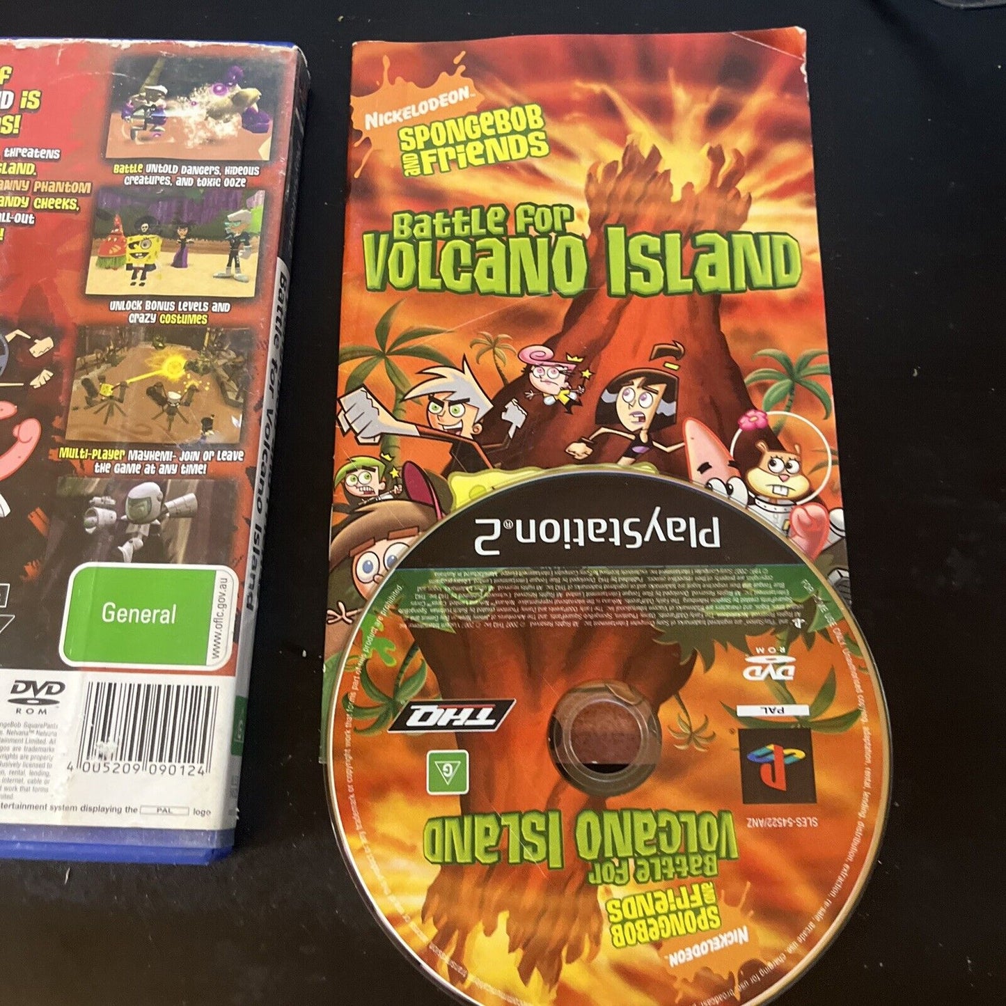 SpongeBob and Friends Battle for Volcano Island Playstation 2 PS2 Manual PAL